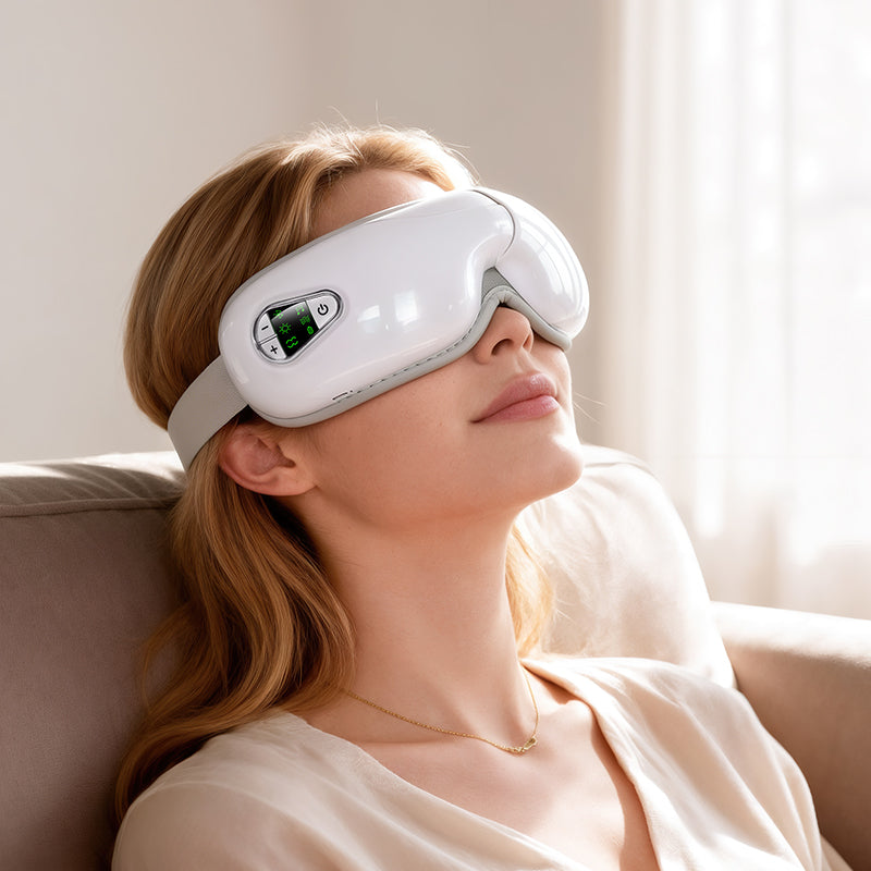 Electric Portable Eye Massager with Smart LED Display, Music Player, Warm Compress (HP54)