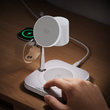 32.5W Qi2 Premium 3-in-1 Magnetic Wireless Charger with Night Ambient Light (E39)