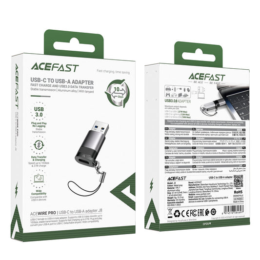 High-Speed USB-C to USB-A Adapter | 10Gbps Data Sync & Fast Charging Dongle (J8)