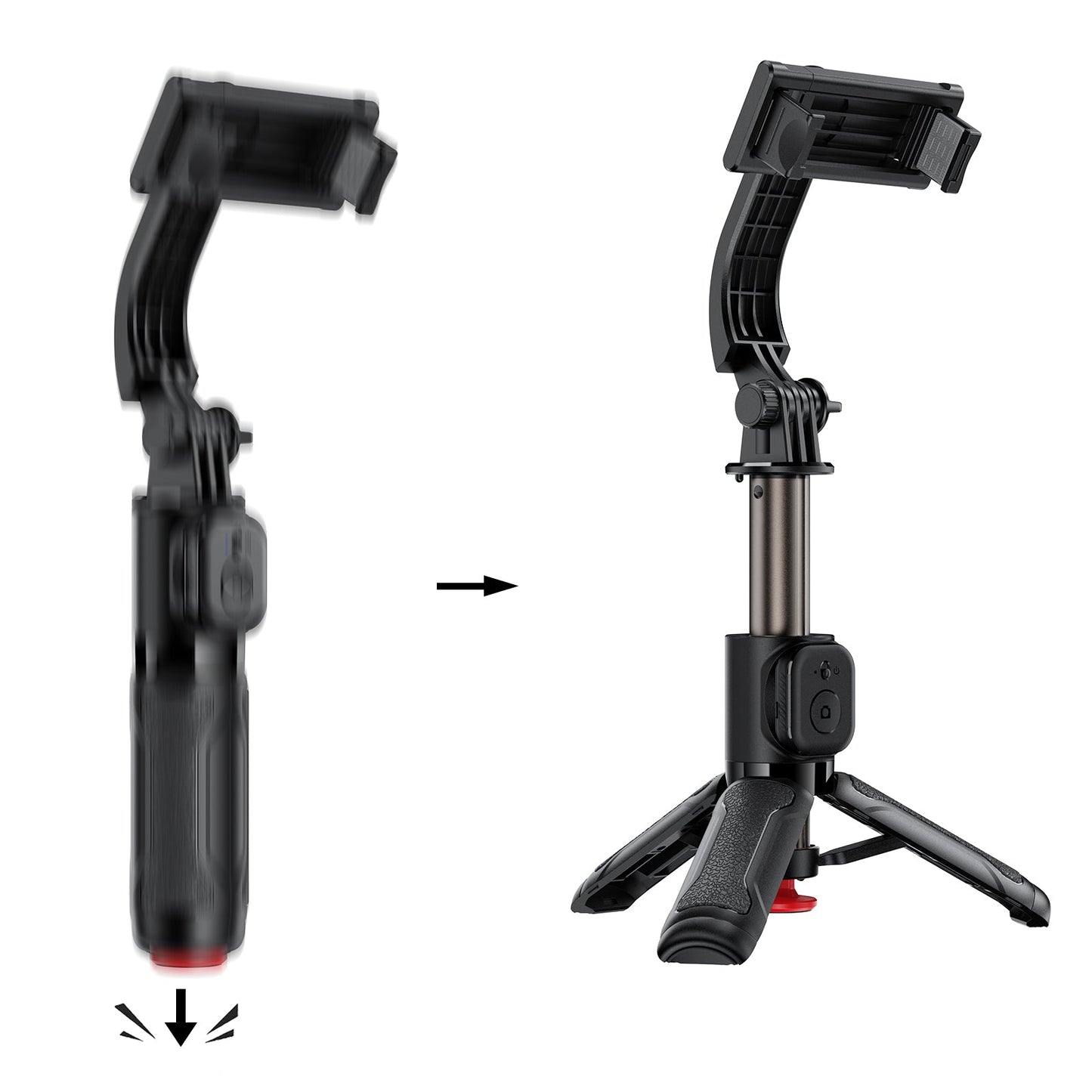 Premium 0.63m Selfie Stick with Drop-to-Open Tripod | Mini Portable Aluminum Stand with Bluetooth Remote (E43)