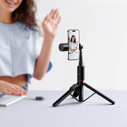 Premium Bluetooth Selfie Stick with 1.36m Tripod, Dual-Color LED Fill Light (K34)