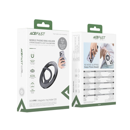 Ultra-Thin Magnetic Phone Ring Holder | Premium Aluminum & Silicone Grip Stand (E35)