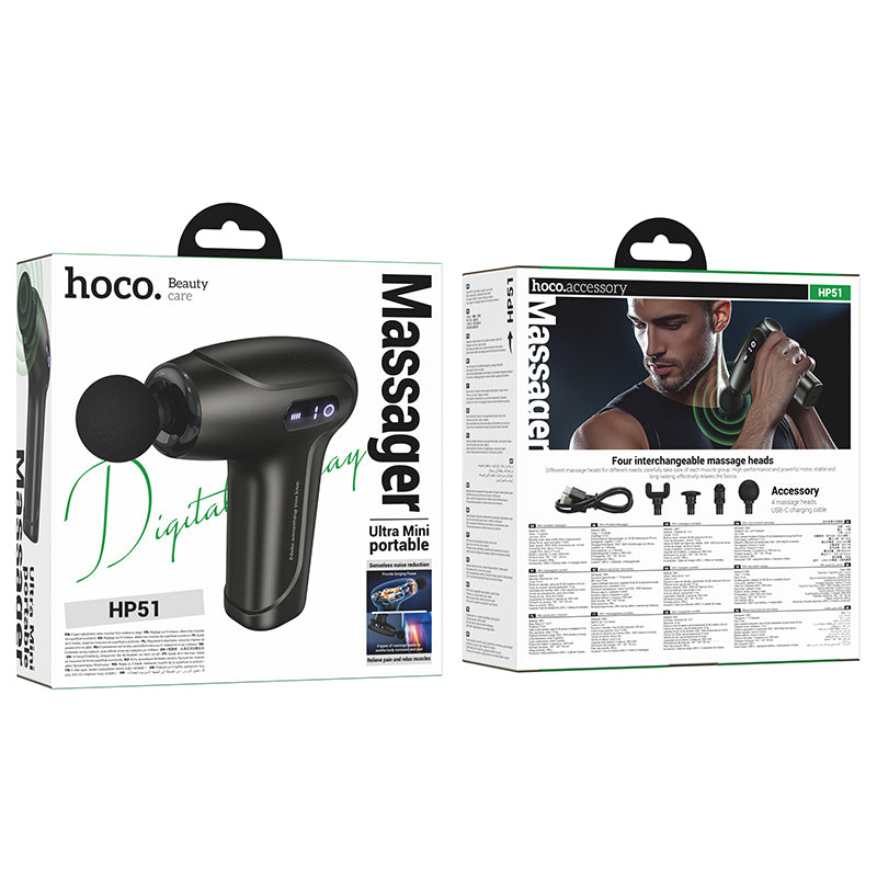 Mini Portable Quiet Electric Massage Gun with Smart LED Display (HP51)