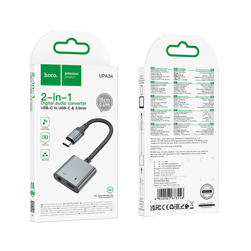 2 in 1 USB-C to Aux & USB-C Adaptor (UPA34)