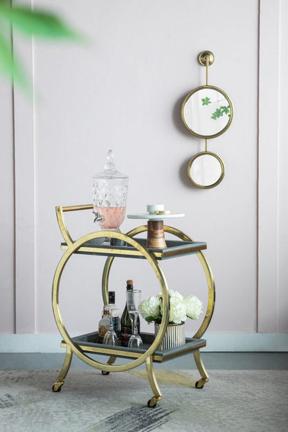 Margo Bar Trolley Gold & Grey
