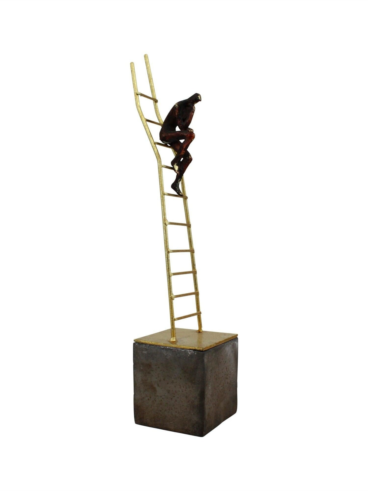 Man Sitting on Ladder