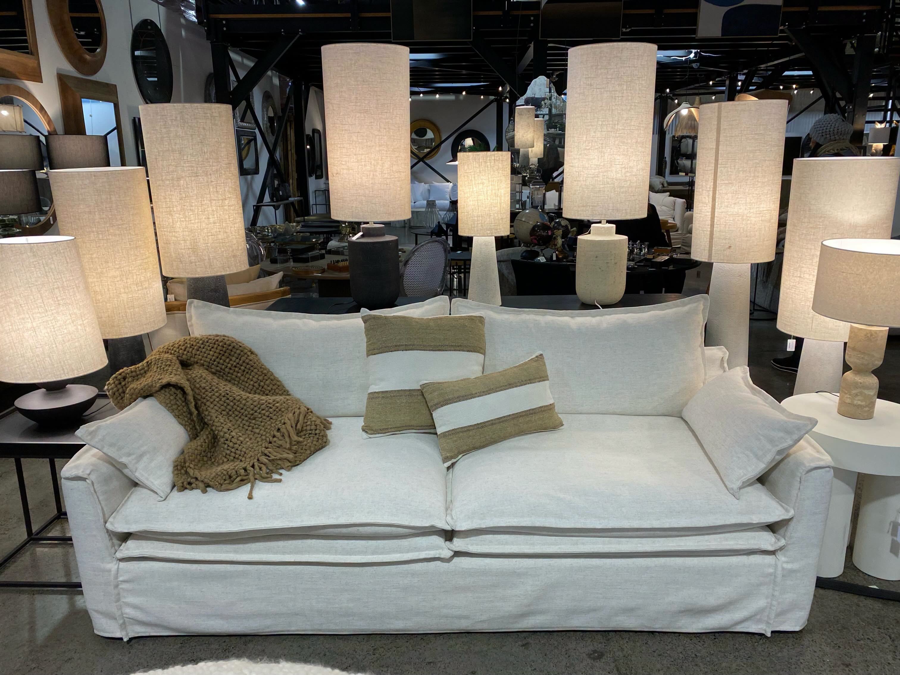 Atlanta 3 Seat Slipcover Sofa - Natural
