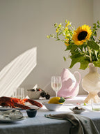 BROSTE Vase Mella Taupe Sand Off White styled