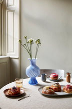 BROSTE Vase Mella Intense Blue Off White styled