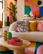 Graffiti Velvet Cushion - The World Is Yours
