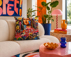 Graffiti Portrait Velvet Cushion - No Rules