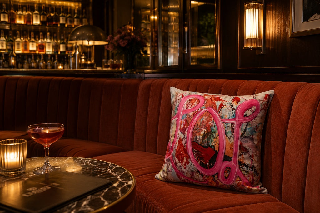 Abstract Velvet Cushion - Pop