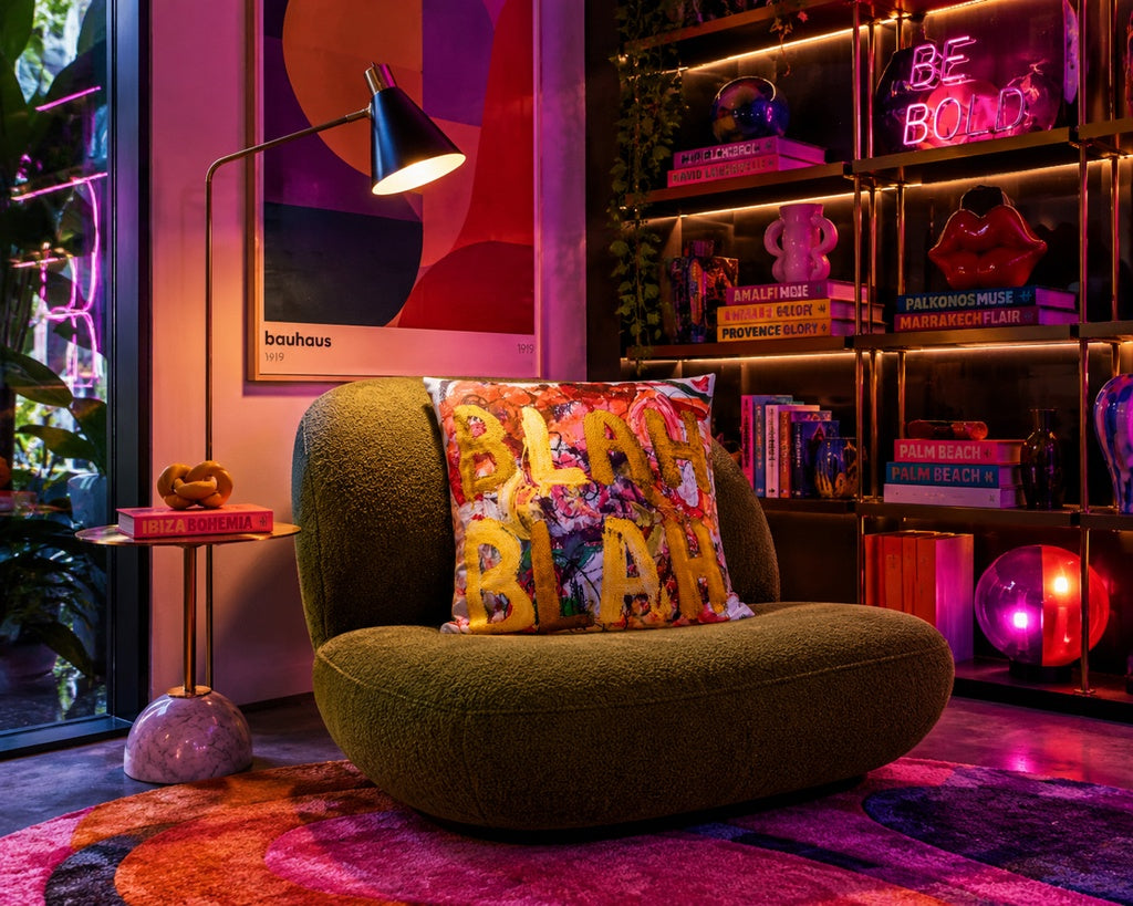 Abstract Velvet Cushion - Blah Blah