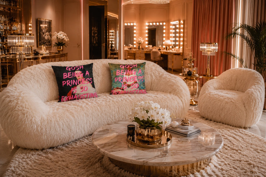 Slogan Velvet Cushion - Being A Princess