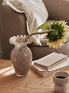 BROSTE Vase Jasmin Taupe Warm Grey styled