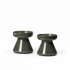 BROSTE Vase Solai Squat – Dark Green Set/2