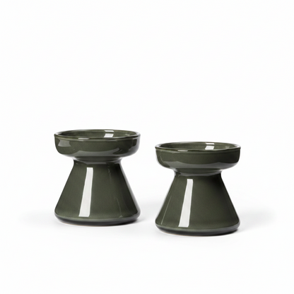 BROSTE Vase Solai Squat – Dark Green Set/2