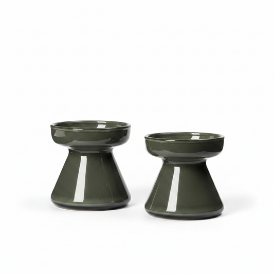 BROSTE Vase Solai Squat – Dark Green Set/2