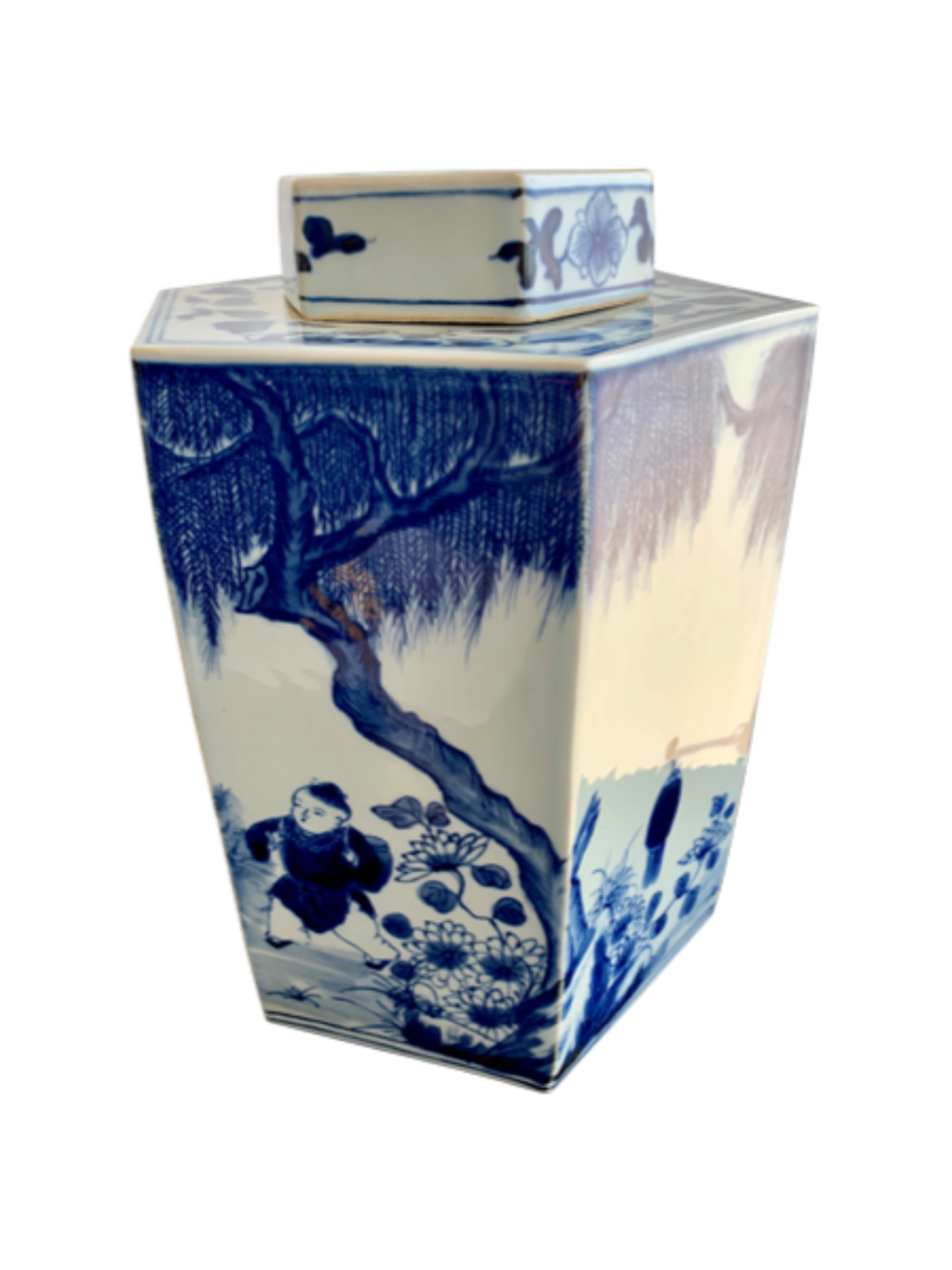 Hexagonal Vase With Lid