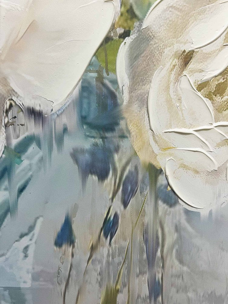 White Flowers Wall Art detail