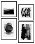 Black and White Abstract Wall Art Set of 4