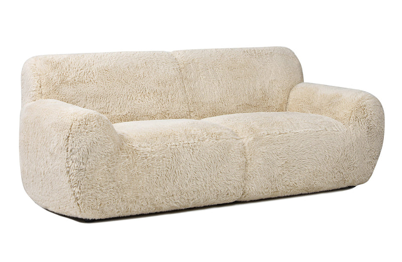 Cabana faux fur 3-seat sofa sand — luxury faux fur sofa NZ | Ayra Rose