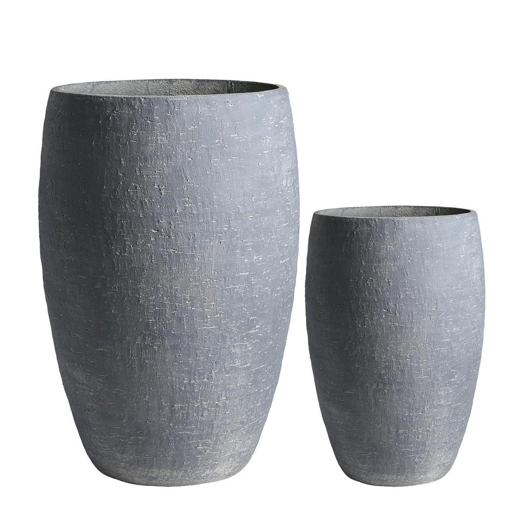 Capri Rustic Cement Planter Set/2 - Grey