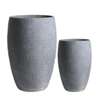 Capri Rustic Cement Planter Set/2 - Grey
