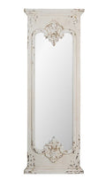 Antique Vintage Wall Mirror - Distressed White