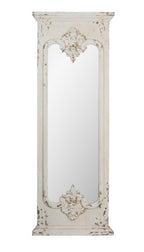 Antique Vintage Wall Mirror - Distressed White