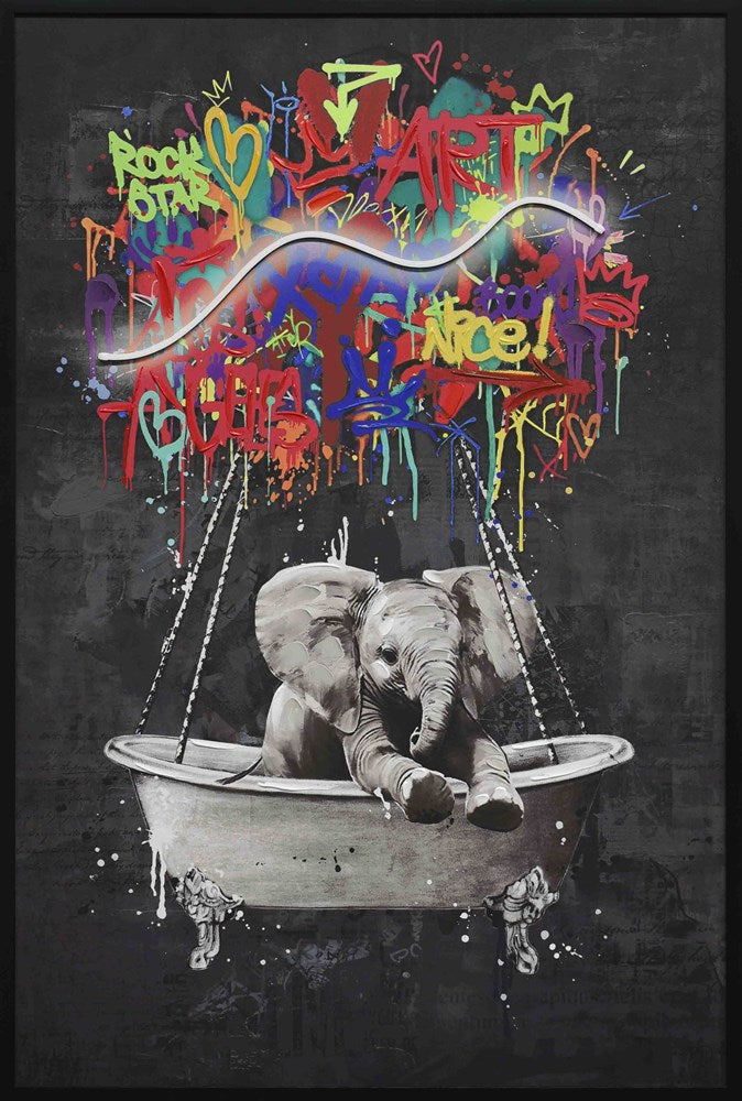 Elephant LED Wall Art close up