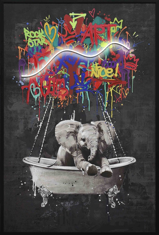 Elephant LED Wall Art detail
