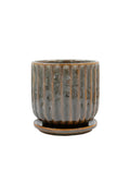 Leonie Brackish Glaze Planter w/Saucer Large