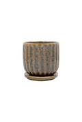 Leonie Brackish Glaze Planter w/Saucer