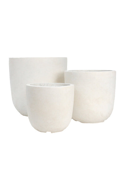 Fibre Clay Pot Cream - Set of 3