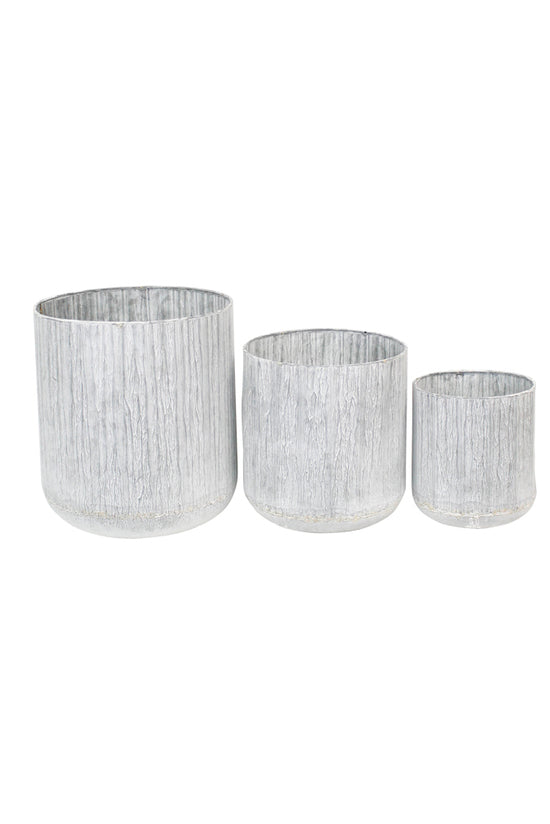 Sawyer Rustic Galvanised Planters - Set of 3