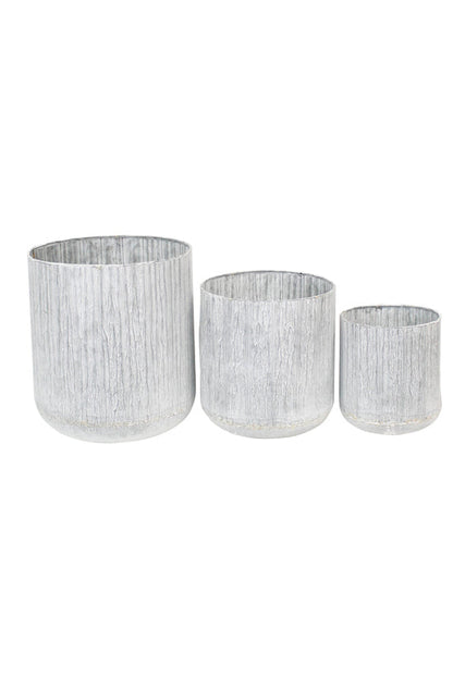 Sawyer Rustic Galvanised Planters - Set of 3