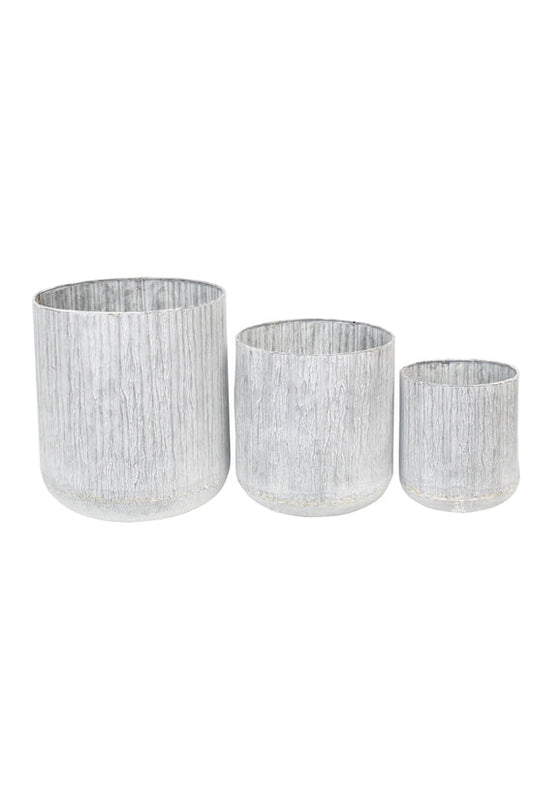 Sawyer Rustic Galvanised Planters - Set of 3