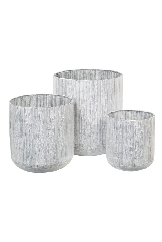 Sawyer Rustic Galvanised Planters - Set of 3