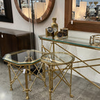 Campaign Console Table - Antique Brass