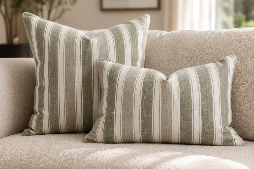 Snugg & Co Striped Cushion - Green