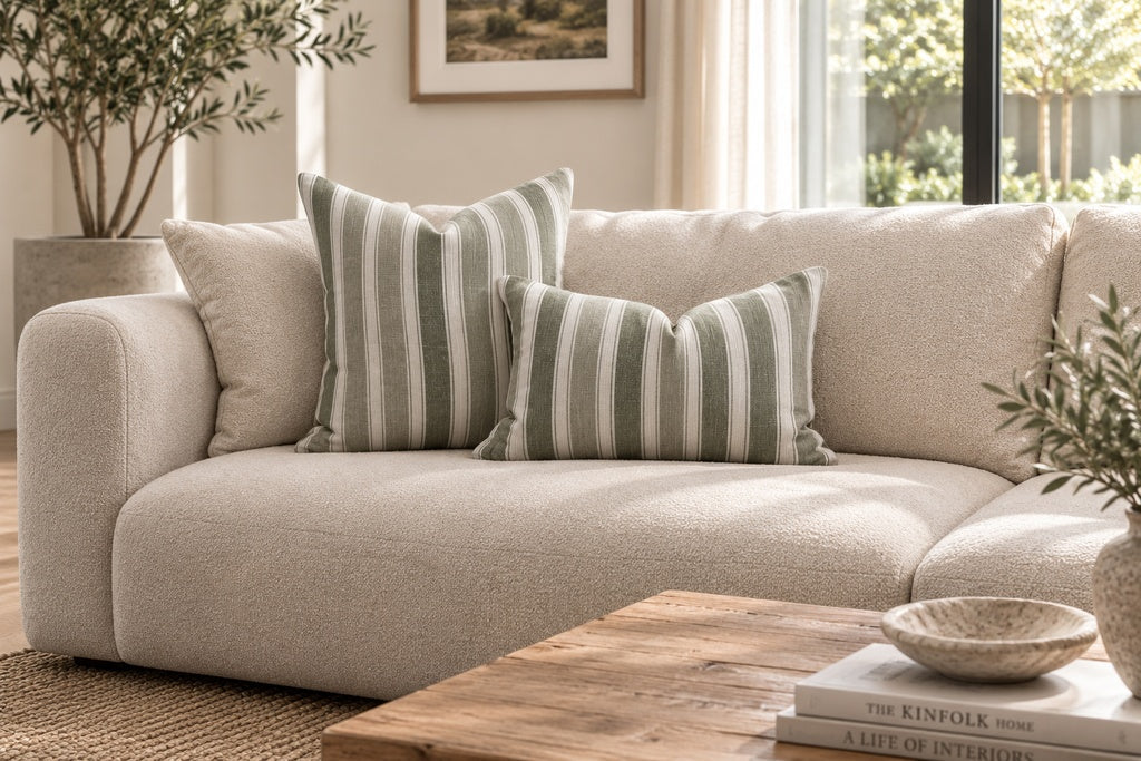 Snugg & Co Striped Cushion - Green
