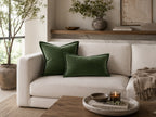 Snugg & Co Cotton Velvet Cushion - Green