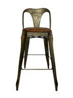 Mid Century Leather Barstool