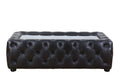 Leather Coffee Table with Glass Top