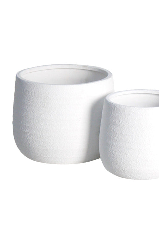 Kianna White Bellied Cover Pot - Medium