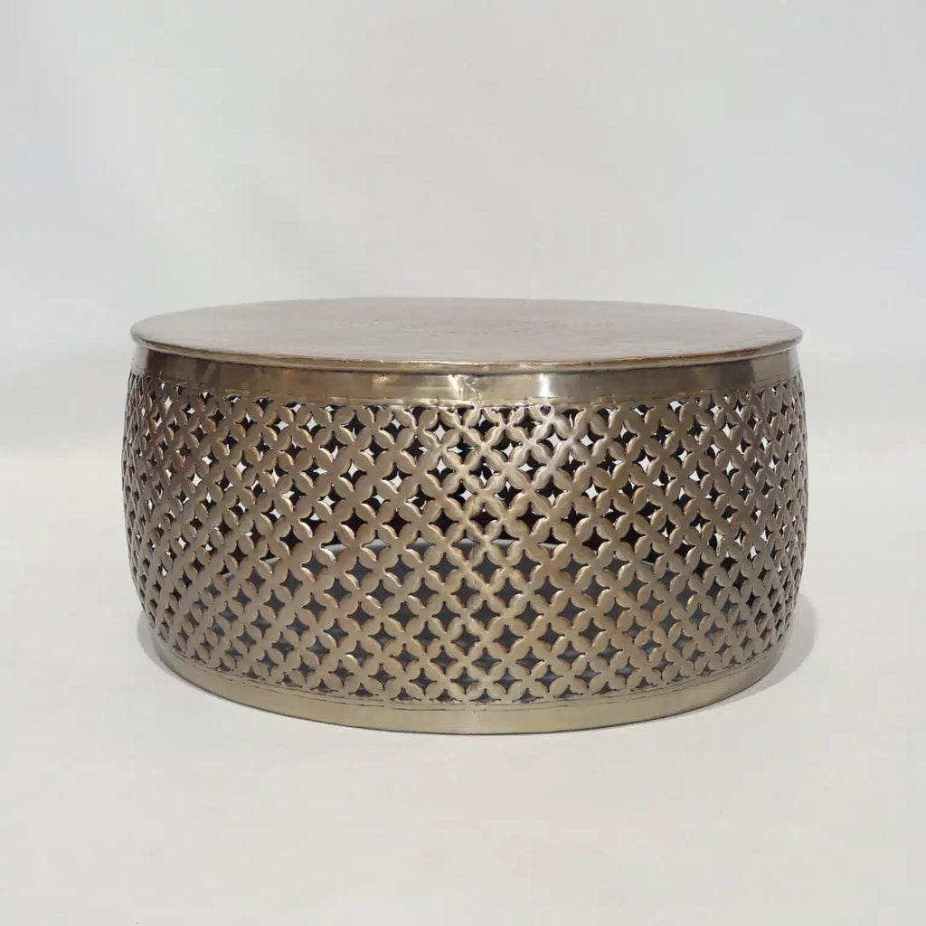 Aluminium Cutwork Round Coffee Table - 82cm