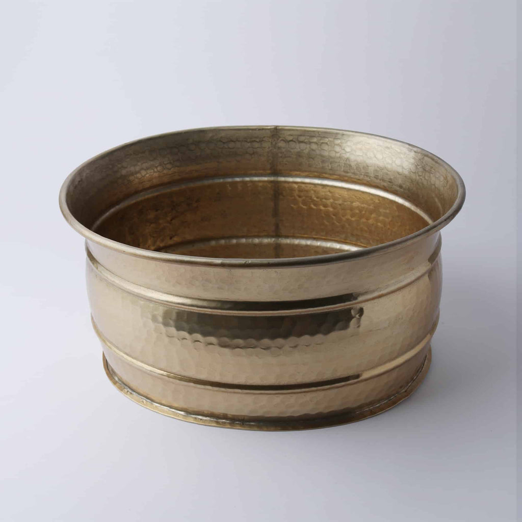 Aluminium Oval Planter Large Champagne