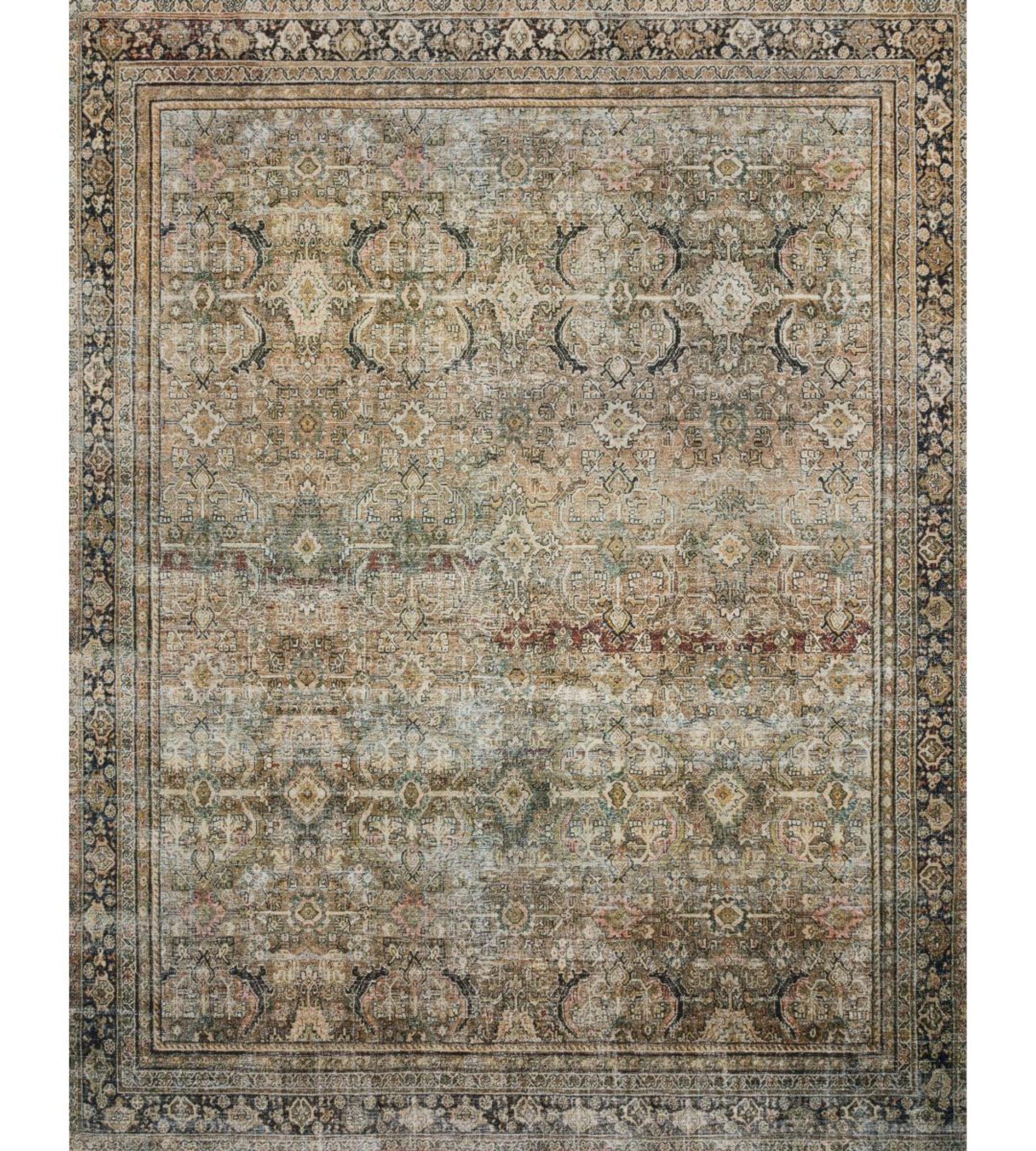 Layla Rug - Olive Charcoal 274x336Cm