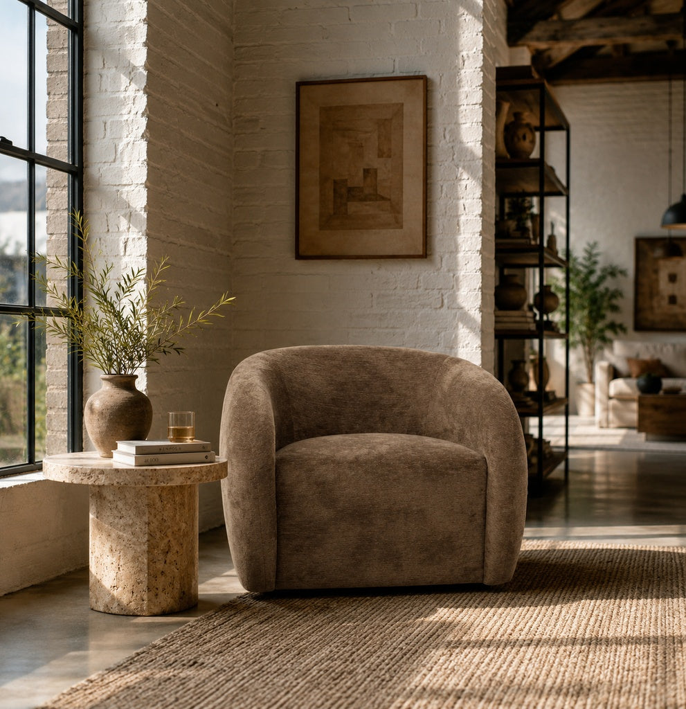 Mila Swivel Chair - Mocha